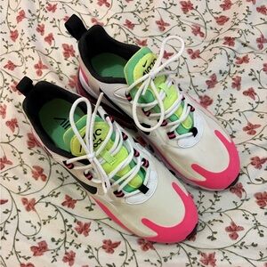 Nike Women's Neon Green and Pink Sneakers
